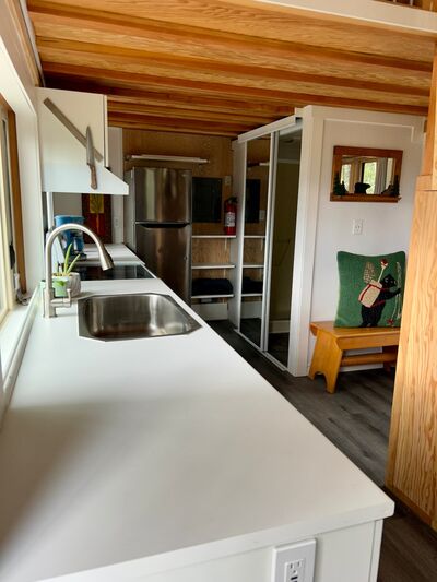 Kitchen with fridge